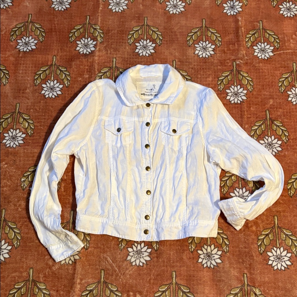 NotPerfectLinen Snap Collared Jacket size M/L